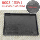 Ljojo Melamine European Rectangle Plate Set Glossy Wood Grain Finish