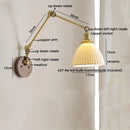 Ljojo LED Wall Light Fixture Modern Style Walnut Copper Bedroom Living Room Bedside Lamp