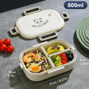 Ljojo 3-Compartment Bento Box 800ml: Microwave Safe Lunch Box for School Kids