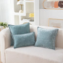 Blue Chenille Luxury Lumbar Pillow Case for Bed Sofa Couch by Ljojo