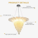 French Designer Crystal Chandelier Adjustable Height Modern Ceiling Light Fixture by Ljojo for Living & Dining Room