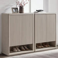 Ljojo™ 44" Tall Modern Shoe Cabinet with Doors & 4 Shelves - 6-Tier Organizer