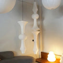Japanese Wabi Sabi Vertical Pendant Lamp Cotton Paper Suspension Hanging Light by Ljojo for Loft Living Room