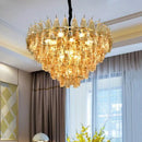 Ljojo Metal Amber Glass Pendant Lights - Gray Chain Pendant Lighting Fixtures