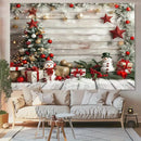 Christmas Party Background Cloth with Snowman & Gift Pattern, Ljojo Brand Home Decor