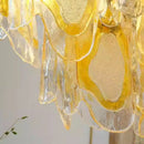 French Amber Glass Chandelier for Living Rooms & Bedrooms by Ljojo: Elegant Villa Hall Lighting