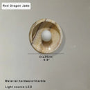Modern Minimalist Round Jade Stone LED Wall Pendant Light Hanging Lamp by Ljojo