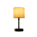 LED 5w Rechargeable Table Lamp Cordless Dimmer Reading Light Copper White Linen USB Touch