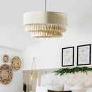 Japanese Wabi Sabi Fabric Ceiling Chandelier | Retro Living Room Bedroom Pendant Light by Ljojo