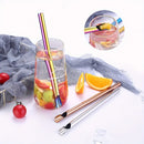 Ljojo 304 Stainless Steel Bubble Tea Straw Set with Straw Brush Spoon