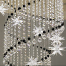 Ljojo Luxury Modern Crystal Chandelier for Staircase, LED Large Living Room Hallway Decor