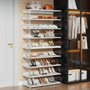 Ljojo™ 8-Tier Acrylic Shoe Rack with Wood Shelves - Modern Shoe Storage Organize 24-32 Pairs