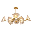 Modern Flower Chandelier Glass Ceiling Light Copper Pendant Lamp for Bedroom Kitchen by Ljojo