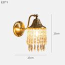 Ljojo™ Copper Crystal Wall Sconce: Elegant American Retro Style for Bedroom and Living Room