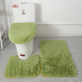 Ljojo 3 Piece White Bathroom Rugs Sets Non-Slip Bath Mats Lid Cover Contour Mat
