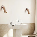 Ljojo LED Wall Sconce Up Down Rotate Yellow Travertine Mirror Light
