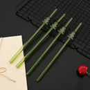 Glass Straw Set for Milk Tea Juice Cocktail, Ljojo Kitchen Bar Accessories