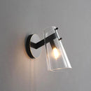 Ljojo Luxury Black Copper Wall Lamp, Transparent Shade for Bedroom, Living Room, Bathroom