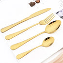 Ljojo 16-Piece Stainless Steel Cutlery Set - Silverware Spoon Knife Fork Tableware