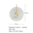 Ljojo Marble LED Wall Lamp - Gold Metal Lighting for Living, Bedroom, Aisle, TV Background