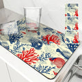 Ljojo Marine Coral Diatoms Absorbent Non-slip Kitchen Drain Mat