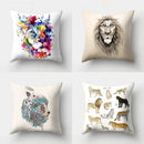 Ljojo Lion Tiger Head Pillowcase for Home Decor - Soft and Stylish Animal Cushion Cover
