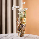 Ljojo™ Crystal Glass Vase Gold Enamel European Decoration Housewarming Gift