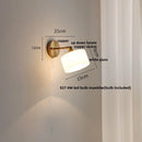 Ljojo LED Wall Sconce with Pull Chain Switch White Glass Stair Light