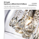 Crystal Glass Chandelier: Modern Nordic Luxury LED Hanging Lamp by Ljojo for Bedroom Dining Room