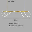 Nordic Hose Led Pendant Lights Dimmable Gold Minimalist Decor Hanging Lamp Ljojo