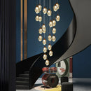 Ljojo LED Crystal Chandelier Staircase Pendant Lamp for Living Room - Modern Indoor Lighting Fixtures