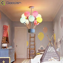 Ljojo Wooden House Balloon LED Ceiling Lights Chandelier for Living Room Decoration