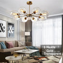 Modern Glass LED Chandelier Hanging Light Fixture for Living Room Dining Kitchen Bedroom by Ljojo