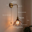 Ljojo LED Wall Lamps: Nordic Modern Design, Bedroom & Bathroom Lighting, Pull Chain Switch.