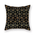 Ljojo Luxury Gold Black Geometric Marble Stripe Pillowcase