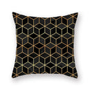 Ljojo Luxury Gold Black Geometric Marble Stripe Pillowcase
