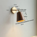 Ljojo LED Walnut Wood Wall Lamp Sconce, Modern Japanese Style, Pull Chain Switch