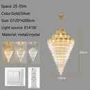 Large LED Crystal Chandelier for Modern Duplex Villa Living Room by Ljojo