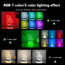 3D Illusion Teddy Bear Night Light Bedlight for Children Bedroom Decoration Gift Ljojo