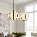 American Wabi Sabi Fabric Pendant Light by Ljojo | White Cloth Chandelier for Home Bar Dining Room
