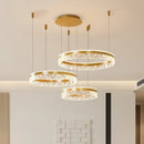 LED Rings Chandelier Minimalist Acrylic Hanging Light for Living Room | Ljojo