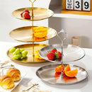 Ljojo 2/3 Layer Stainless Steel Cake Stand Fruit Tray Dessert Rack Gold Silver