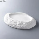 Ljojo 12" White Ceramic Irregular Plate for Dining and Desserts