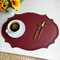 Ljojo Light Grey Faux Leather Oval Placemats for Stylish Table Decor