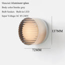 Round Glass LED Wall Lamp Sconce Light for Bedroom Living Room by Ljojo