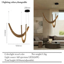Ljojo Industrial Minimalist Wood LED Pendant Lights Chandelier for Home Decoration