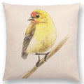 Birds Painting Cushion Cover - Ljojo Collection: Robin, Titmouse, Toucan, Sparrow, Firecrest, Cardinal, Bullfinch