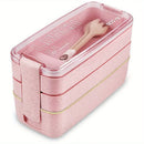 Ljojo 3-Layer Healthy Material Kids Bento Box with Handle, 900ML
