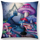 Cute Cat Moon Night Wonderland Witch Halloween Dance Pillow Cover by Ljojo