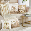 Easter Rabbit & Cross Egg Print Pillow Cover for Farmhouse Decor by Ljojo